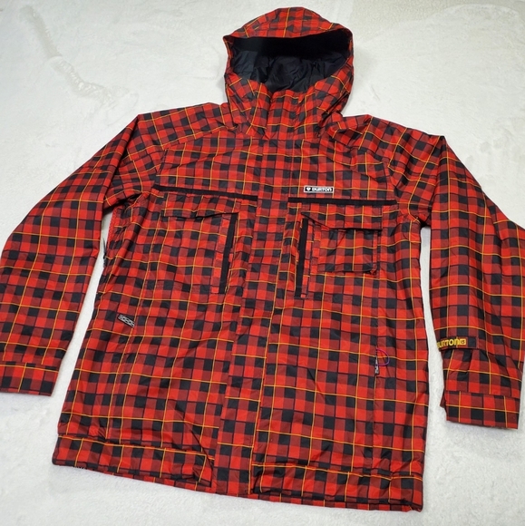Burton White Collection Bit O Heaven Snowboard Jacket Men's L EUC Plaid - Picture 6 of 12